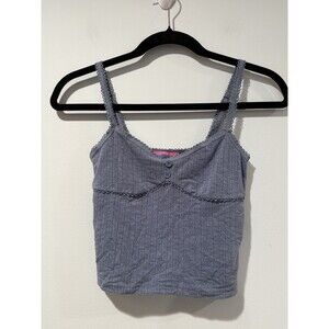 Edikted Crop Tank Top Women XS Cotton Stretch Y2K Babydoll Coquette Romantic